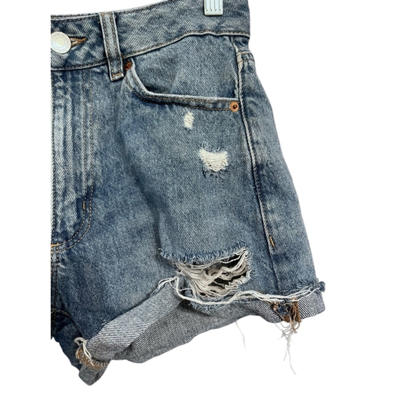 Garage Denim Mom Jean Shorts Size 25 Distressed Casual Summer Blue Zip Vacation - Picture 2 of 5